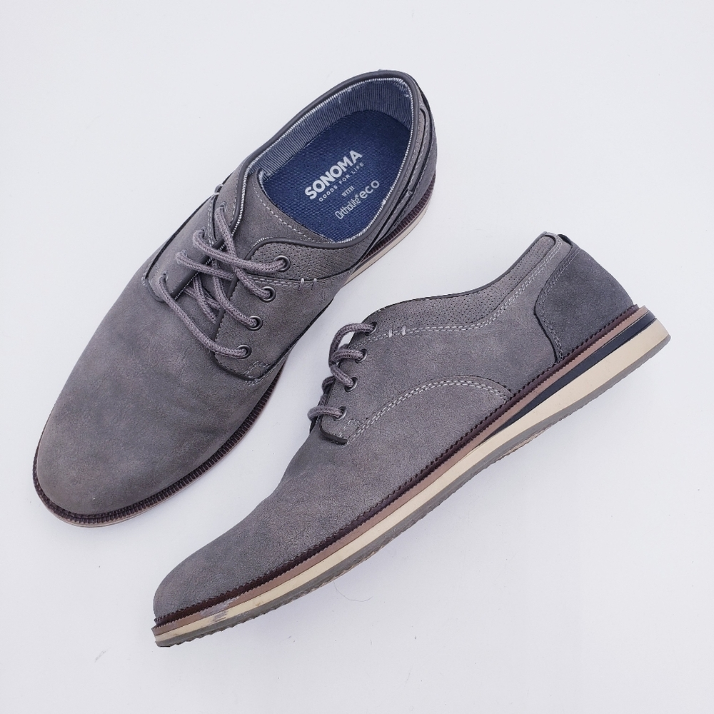 Sonoma Freer Men's Size 10‎ Dress Shoes Oxford Comfort Lace Up Slate Grey